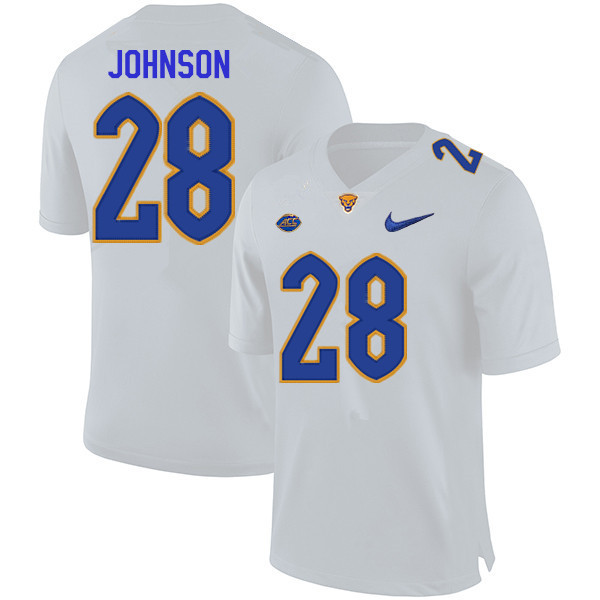 Men #28 Kylan Johnson Pitt Panthers College Football Jerseys Sale-White